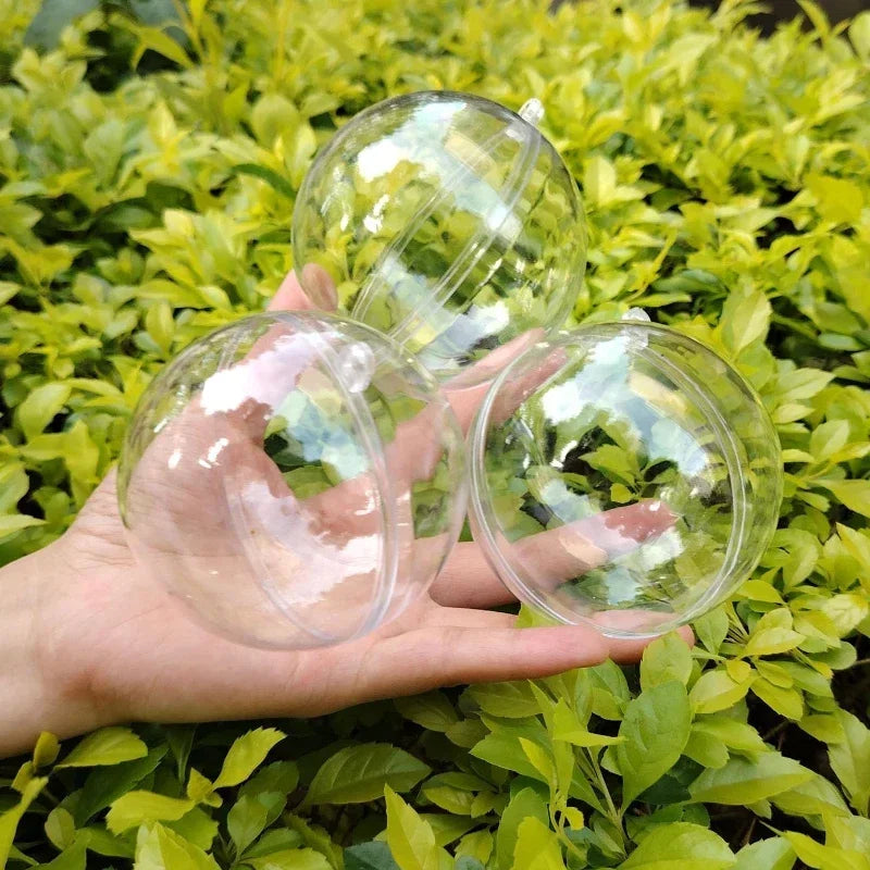 Wholesale Transparent DIY Plastic Ball Filling Decorative Hanging Ornaments Christmas Tree Open Ball Box Gifts for Wedding Party