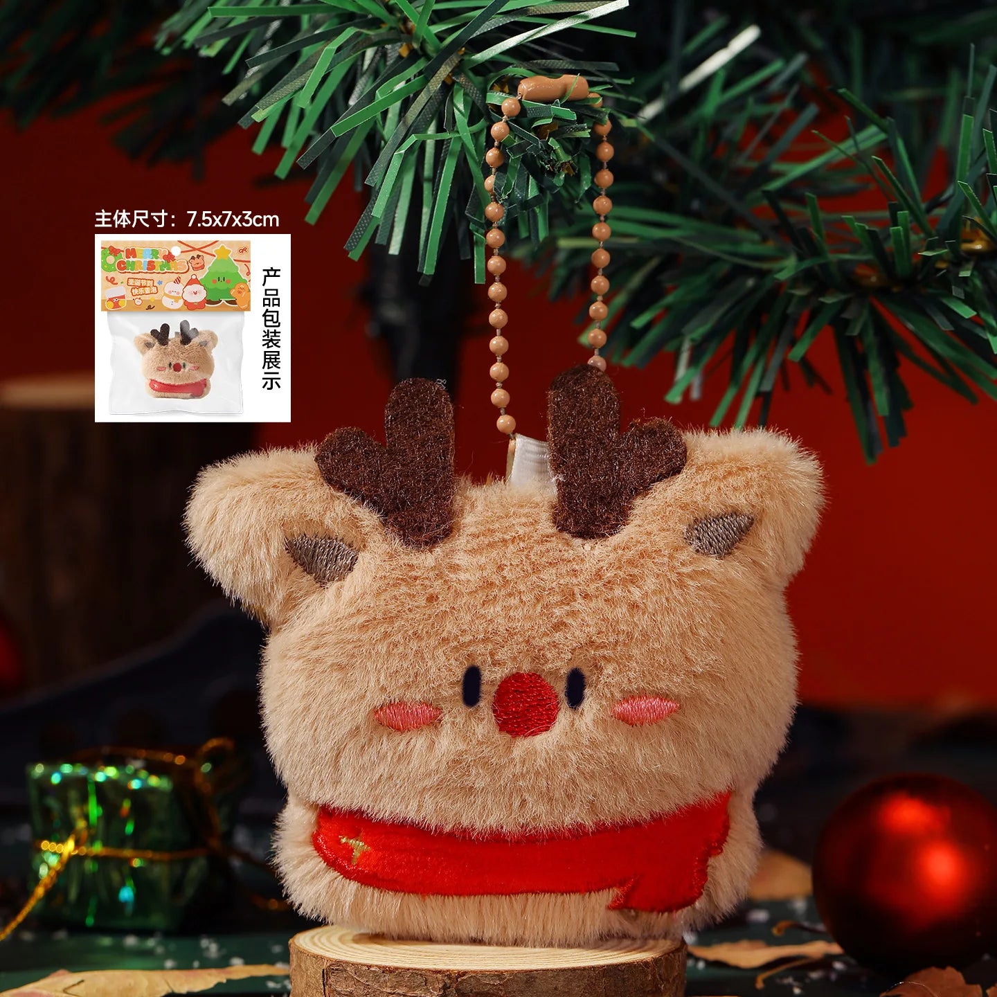 Kawaii Christmas Plush Keychain Cute Plush Mini XmasDoll Pendant Gingerbread Man Snowman Santa Claus Bag Decor Hanging Ornaments