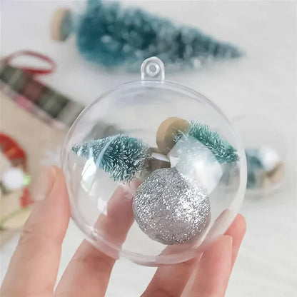 Wholesale Transparent DIY Plastic Ball Filling Decorative Hanging Ornaments Christmas Tree Open Ball Box Gifts for Wedding Party
