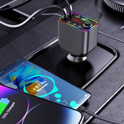 Multifuntional Bluetooth Retractable 120W Fast Car Charger